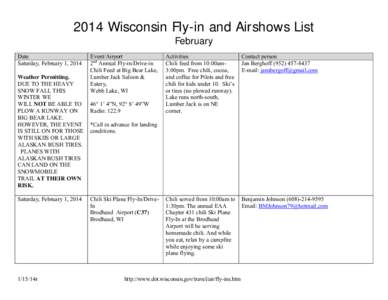2014 Fly-in list February