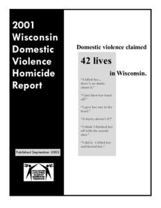 2001 Wisconsin Domestic Violence Homicide Report