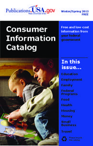 Winter/Spring 2013 FREE Consumer Information Catalog