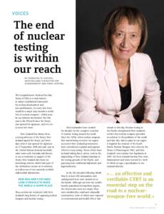 voices  The end of nuclear testing is within