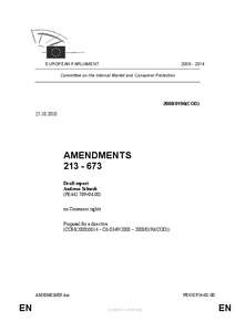 [removed]EUROPEAN PARLIAMENT Committee on the Internal Market and Consumer Protection[removed]COD)