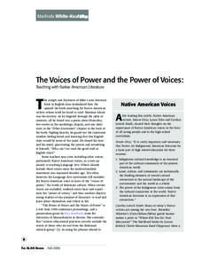 Marlinda White-Kaulaity Blasingame The Voices of Power and the Power of Voices:  Teaching with Native American Literature