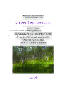 Kilpisjärven biologinen asema Kilpisjärvi Biological Station KILPISJÄRVI NOTES 21 Helsingin yliopisto University of Helsinki