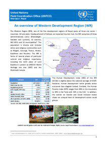 An overview of Western Development Region (WR)