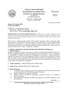 Auctioneering / Outsourcing / Request for proposal / New Hampshire Department of Corrections / Department of Corrections / Proposal / Northern New Hampshire Correctional Facility / Audit / Business / Sales / Procurement