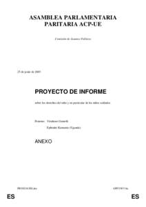 ASAMBLEA PARLAMENTARIA PARITARIA ACP-UE Comisión de Asuntos Políticos 25 de junio de 2003