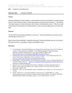 Diisodecyl phthalate / Reproductive toxicity / Sex toy / California Office of Environmental Health Hazard Assessment / Ecotoxicity / Center for the Evaluation of Risks to Human Reproduction / Plasticizers / Phthalates / Chemistry