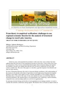 From theory to empirical verification: challenges to use regional economic theories for the analysis of structural change in rural Latin America. (DRAFT OF WORK IN PROGRESS. DO NOT QUOTE)  Milagro, Saborío-Rodríguez