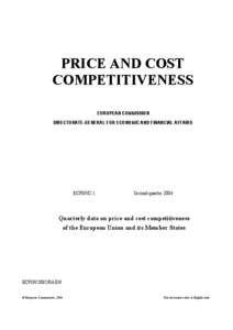 PRICE AND COST COMPETITIVENESS EUROPEAN COMMISSION DIRECTORATE-GENERAL FOR ECONOMIC AND FINANCIAL AFFAIRS  ECFIN/C-1