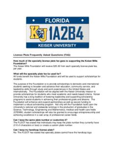Vehicle registration plates of the United States / Identifiers / Vehicle registration plate / Vehicle registration plates of Florida