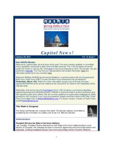 Capitol News! January 29, 2015 Vol. 12, Issue 1  Dear NASHIA Member,