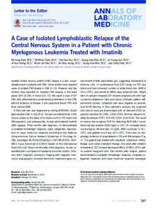 Letter to the Editor Diagnostic Hematology Ann Lab Med 2014;34:[removed]