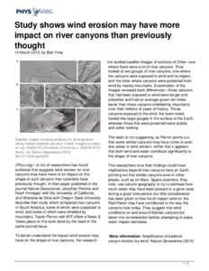 Study shows wind erosion may have more impact on river canyons than previously thought