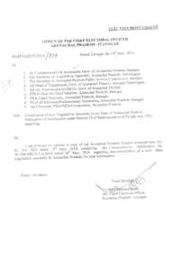 ELECTION MOST URGENT.  OFFICE OF THE CHIEF ELECTORAL OFFICER ARUNACHAL PRADESH : ITANAGAR. NO.EN/LEG[removed]