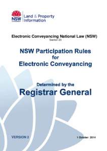 Electronic Conveyancing National Law (NSW)  Participation VERSION 2