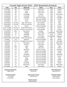 Farwell High School[removed]Basketball Schedule Date[removed][removed][removed]