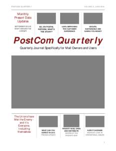 POSTCOM QUARTERLY  VOLUME X, JUNE 2014 Monthly Presort Data