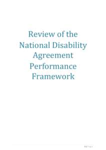 Review of the National Disability Agreement Performance Framework