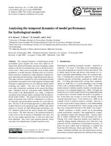 Hydrol. Earth Syst. Sci., 13, 999–1018, 2009 www.hydrol-earth-syst-sci.net[removed]/ © Author(s[removed]This work is distributed under the Creative Commons Attribution 3.0 License.  Hydrology and