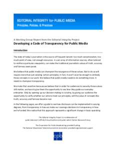 Cultural studies / Transparency / Knowledge / Media transparency / Sociology / Academia / Franklin Center for Government and Public Integrity / Jim Daly / Humanities / Science / Communication