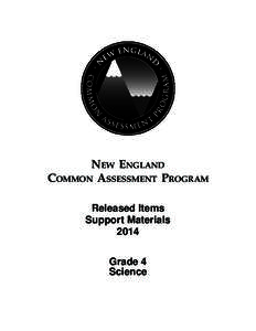 New England Common Assessment Program Released Items Support Materials 2014 Grade 4