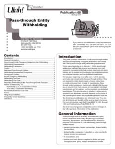 tax.utah.gov  Publication 68 Revised[removed]Pass-through Entity