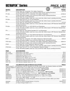 ULTRAPEN™ Series  PRICE LIST JANUARY 1, 2015  MODEL