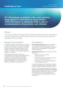 QUM domain: Safe and effective use Continuity of care  5.5 Percentage of patients with a new adverse