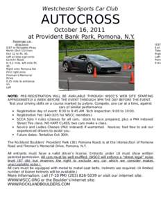 Westchester Sports Car Club  AUTOCROSS October 16, 2011 at Provident Bank Park, Pomona, N.Y.