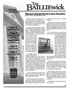 The January 2007 Volume 10, Issue 1 Bailliewick Museum Charged Up by Latest Donation