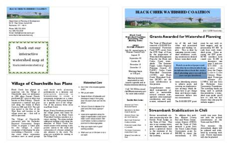 BLACK CREEK WATERSHED COALITION  BLACK CREEK WATERSHED COALITION Department of Planning & Development 50 W. Main Street, Suite 8100