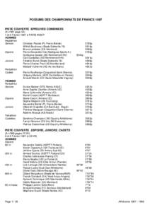 PODIUMS DES CHAMPIONNATS DE FRANCE 1997 PISTE COUVERTE EPREUVES COMBINEES (A-n°397 page 23)