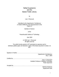 Rafael Guastavino and the Boston Public Library by Lisa J. Mroszczyk