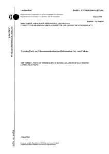 Unclassified  DSTI/ICCP/TISP[removed]FINAL Organisation de Coopération et de Développement Economiques Organisation for Economic Co-operation and Development