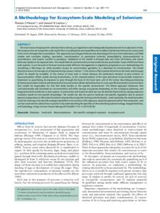 A Methodology for Ecosystem-Scale Modeling of Selenium