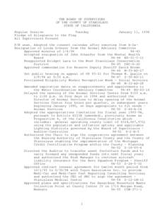 January 11, [removed]Board of Supervisors Minutes