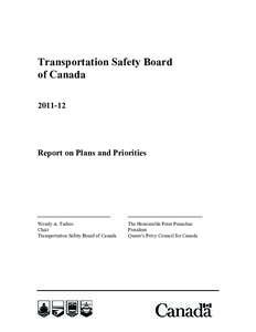 Transportation Safety Board of Canada[removed]Report on Plans and Priorities