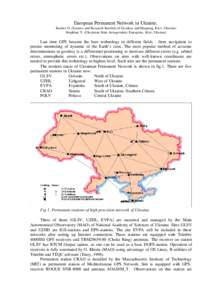 Europe / Military science / UNAVCO / Regional Reference Frame Sub-Commission for Europe / Ukraine / Global Positioning System / Poltava / GPS navigation device / Lviv / Technology / Geodesy / GPS