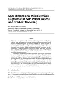 BROMILEY AND THACKER: MULTI-DIMENSIONAL SEGMENTATION... Annals of the BMVA Vol. 2008, No. 2, pp 1–Multi-dimensional Medical Image
