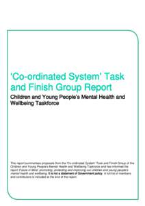 ‘Co-ordinated System’ Task and Finish Group Report