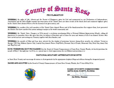 Florida / Geography of California / Geography of Florida / Santa Rosa / Military Spouse Day