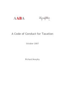 AABA  A Code of Conduct for Taxation October 2007