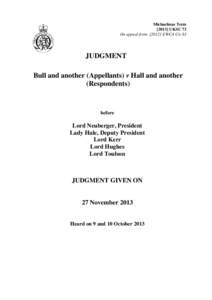 Bull and another (Appellants) v Hall and another (Respondents)