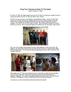 Chinese culture / Sports / Wing Tsun / Siu Nim Tao / Anton Van Thomas / Wing Chun / Chinese martial arts / Martial arts