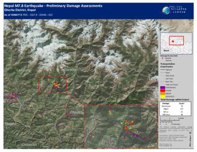 Nepal M7.8 Earthquake - Preliminary Damage Assessments Ghorka District, Nepal As of 05MAY15 PDC - EQ7.8 - DANAManang