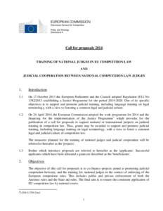 EUROPEAN COMMISSION Directorate-General for Competition Policy and Strategy Directorate A  Call for proposals 2014