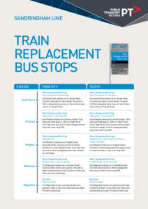 SANDRINGHAM LINE  TRAIN REPLACEMENT BUS STOPS STATION