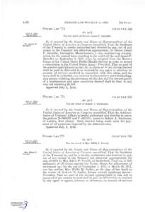 A122  PRIVATE LAW[removed]J U L Y 3, 1952 Private Law 773 July[removed]