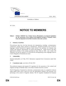 EUROPEAN PARLIAMENT Committee on Petitions