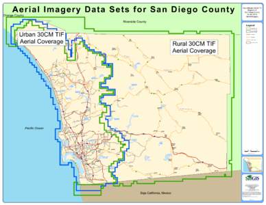 Aerial Imagery Data Sets for San D iego C ounty  Orange County Two different 30CM TIF Regions of